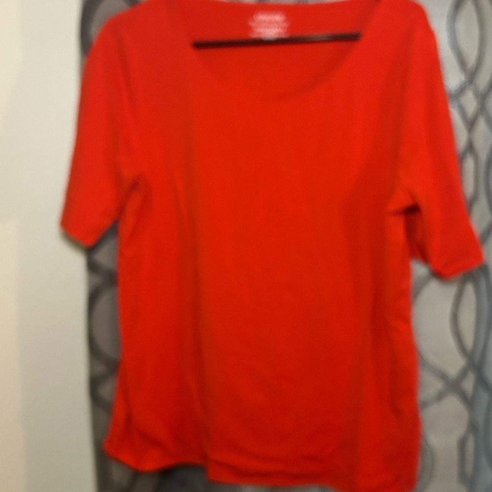 Chico's Vibrant Red Short Sleeve Tee- Size 2/L